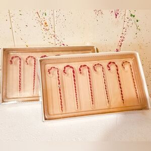 New vintage Pottery Barn Peppermint Swirl Picks Glass Christmas Candy Cane